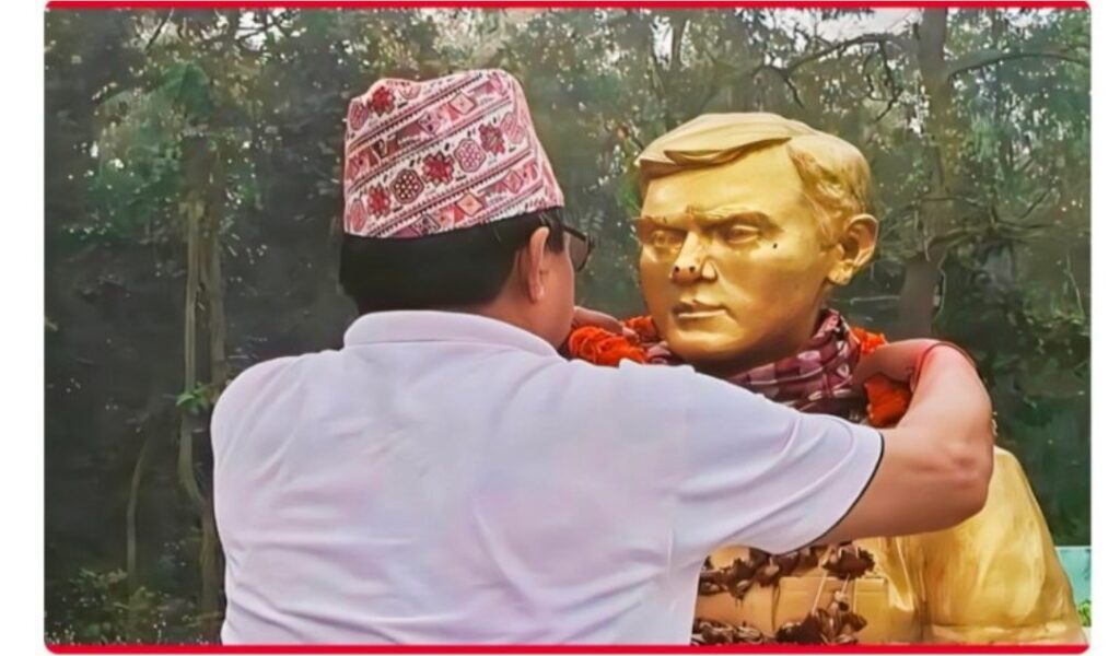 सांसद जनक सिंह धामीद्वारा सहिद गोबिन्द गौतमको सालिकमा माल्यार्पण